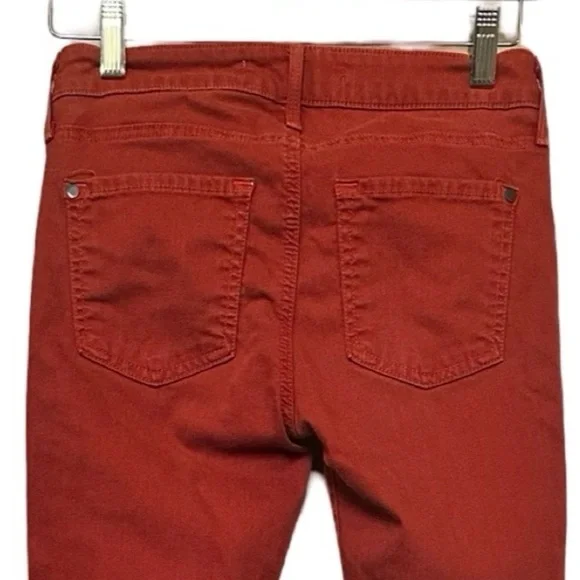 VINCE 5 Pocket Mid-Rise SKINNY Jeans w/Stretch Burnt Orange Women’s Size 26.